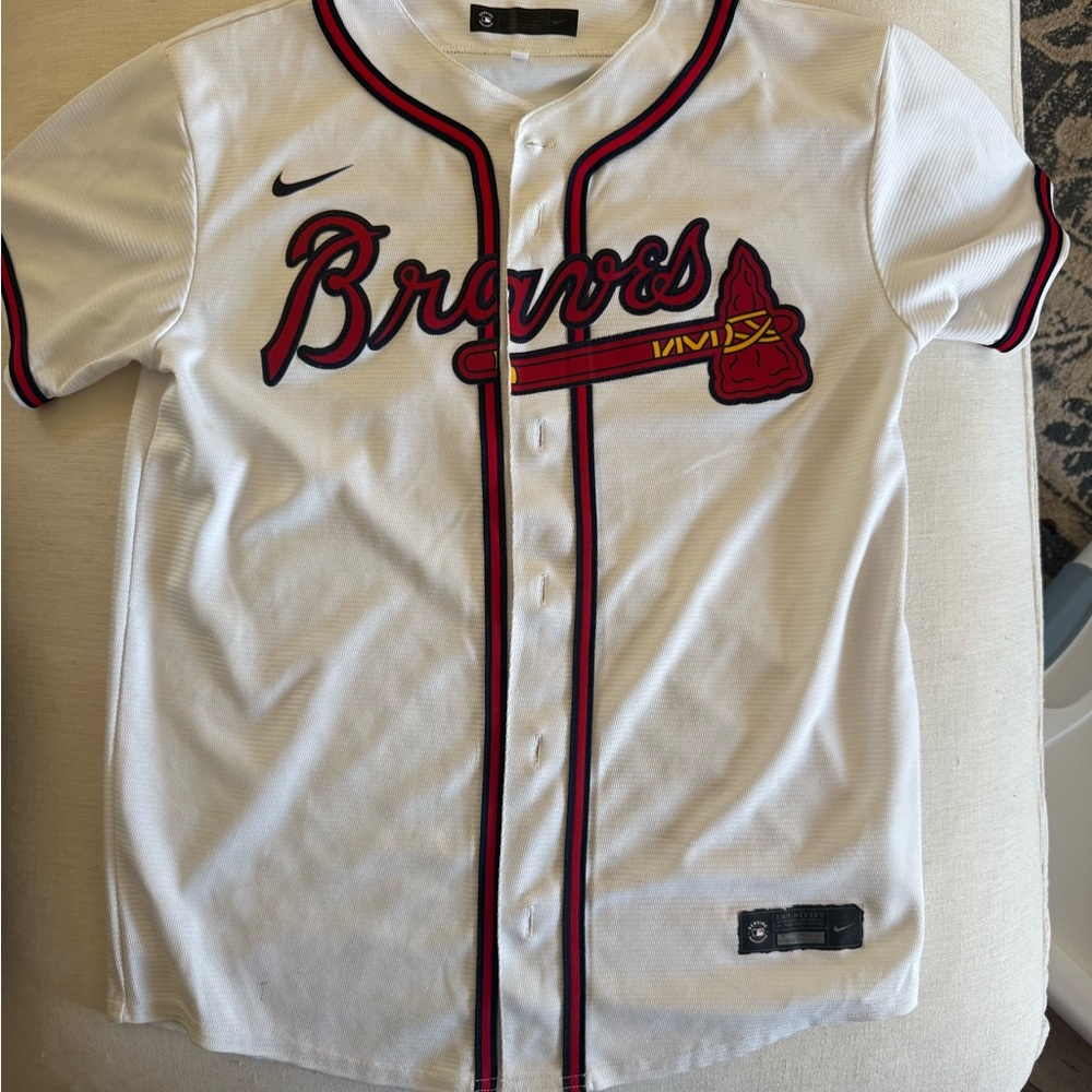 Nike Atlanta Braves White Kids Baseball Jersey-Austin Riley